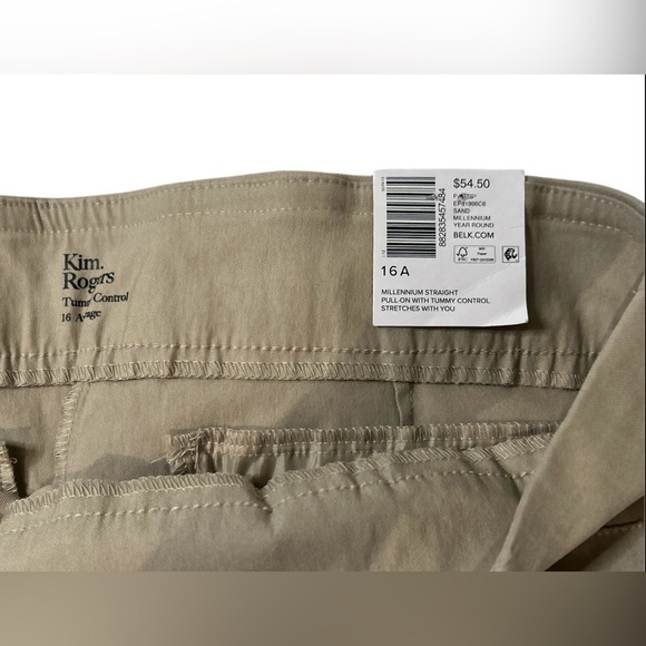 Kim Rogers tan khaki slacks NWT, size 16A. - Picture 4 of 6